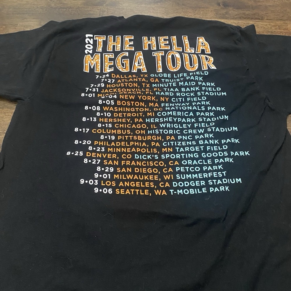 Green Day Fall Out Boy Weezer The Hella Mega Tour 2021 Size L  Black - Picture 3 of 7